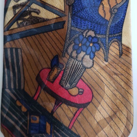 OSCAR DE LA RENTA VINTAGE TIES. Hand Made 100% Silk - Picture 3 of 9